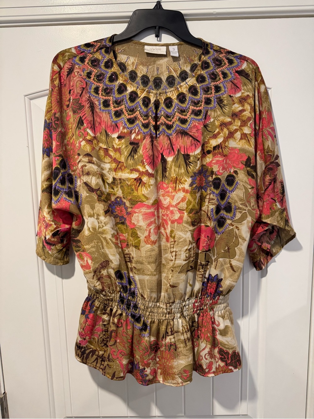 Chico's Floral Peplum Top